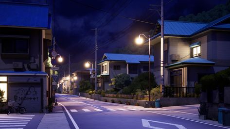 ArtStation - Japan Road, Jaume Rovira Llorca Gacha Road Background, Roads Background For Editing, Background Outside, Gacha Backgrounds Outside, Anime Houses, Road Background, Lighting Overlays, Halloween Street, Gacha Background