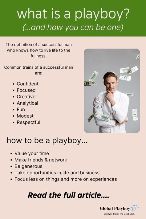 what is a playboy? we look at the main things that make a man successful, including mindset, lifestyle, respect for others, understanding of business and opportunities and more. How To Become Handsome, Academia Aesthetic Wallpaper, Successful Man, What Makes A Man, Successful Men, Biology Notes, A Lot Of Money, Make A Man, Can You Be