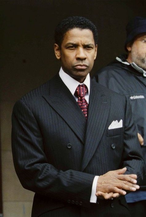 Denzel Washington~ Frank Lucas, American Gangster Actor Denzel Washington, American Gangster, Chocolate Men, Black Actors, Black Hollywood, Denzel Washington, Mount Vernon, Sharp Dressed Man, Black Men Fashion