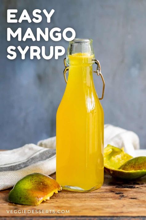 Mango Syrup Recipe, Fruit Syrup Recipe, Passionfruit Recipes, Passion Fruit Syrup, Drink Syrups, Dairy Free Treats, Simple Syrup Recipes, Cocktail Syrups, Mango Syrup