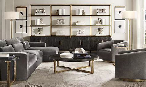 Restoration Hardware Living Room, Small Modern Living Room, Wood Furniture Living Room, Furniture Vanity, Furniture Designs, Contemporary Interior Design, Salisbury, Home Hardware, Restoration Hardware