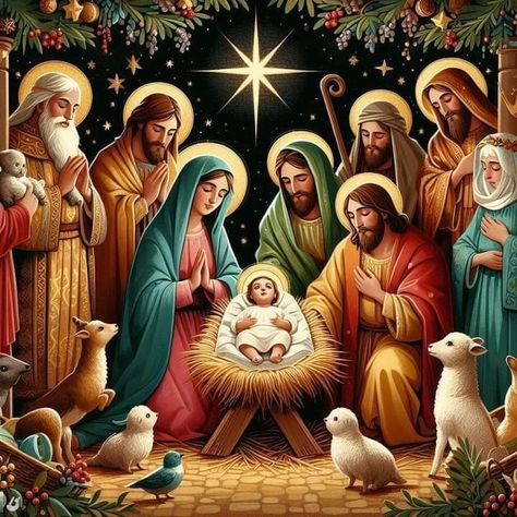 Nativity Scene Pictures, Scene Pictures, Hello Santa, Blessed Mother Statue, Beautiful Christmas Scenes, Jesus Christ Painting, Jesus Mary And Joseph, Jesus And Mary Pictures, Catholic Images