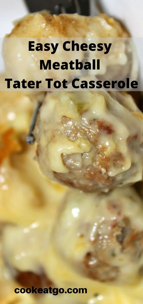 Tater Tot Casserole Recipe, Easy Meatball, Tater Tot Recipes, Cheesy Meatballs, Tater Tot Casserole Recipes, Meatball Casserole, Meatball Recipes Easy, Meatball Bake, Tot Casserole