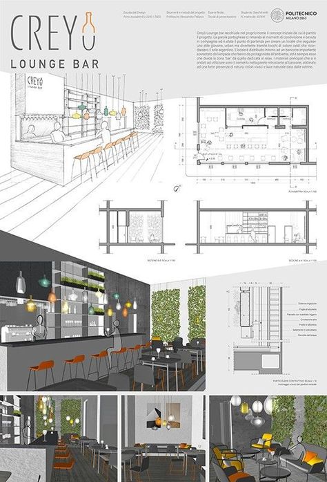 Mixology Magic: Bar Sketch Inspirations Cafe Interior Design Drawing, Interior Presentation Board, Moodboard Architecture, Bar Sketch, Interior Architecture Presentation, Interior Design Presentation Layout, Office Presentation, Interior Design Presentation Boards, Cafe Plan