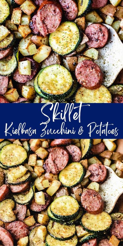 Sausage Potato Zucchini Skillet, Dinner Kielbasa Recipes, Skillet Sausage And Zucchini, Kielbasa And Zucchini Sheet Pan, Potatoes Zucchini Recipes, Smoked Sausage Zucchini And Squash, Cheap Healthy Quick Meals, Kielbasa And Zucchini Recipes, Zucchini And Kielbasa Recipes