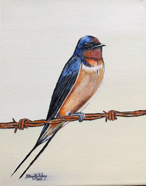 Barn Swallow, Paint Night, Chic Aesthetic, Farmhouse Art, Senior Photo, Beach Painting, Senior Photos, Painting Tutorial, Blue Bird