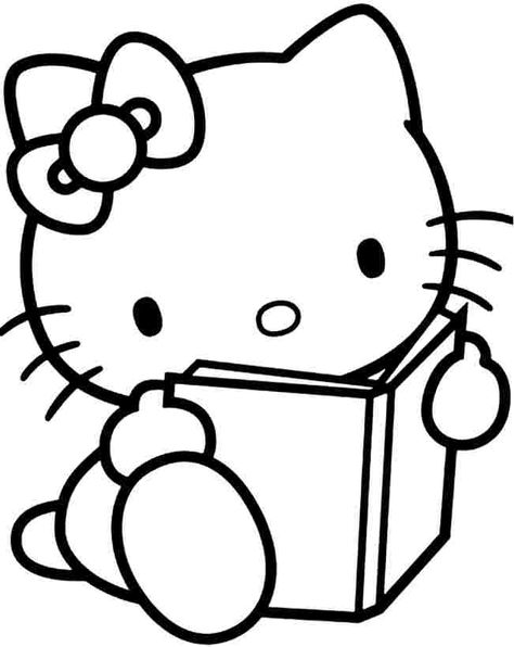 Easy Coloring Pages - Best Coloring Pages For Kids Hello Kitty Imagenes, Hello Kitty Colouring Pages, Images Hello Kitty, Cat Coloring Book, Kitty Coloring, Hello Kitty Coloring, Kitty Drawing, Hello Kit, Hello Kitty Drawing