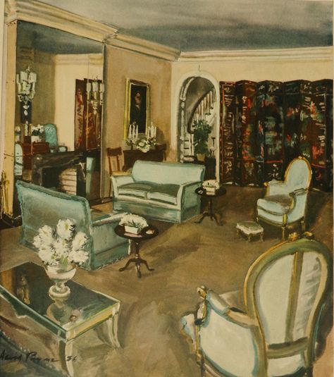 Living Room, 1930s, David Mode Payne 1930s Living Room Ideas, 1930s Interior Design, 1930s Living Room, 1930s Home Decor, 1930s Decor, 1930s House Interior, 1920s Home Decor, Blithe Spirit, Art Deco Living Room