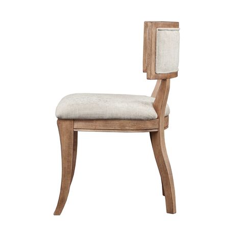 Details 20.625Wx21.5Dx31.375H" (2) Primary Color: Beige/Light Natural Construction: Assembly required MaterialsFrame Composition: Rubberwood, Solid wood, Hardwood, Plywood, UpholsteryLegs/Finish: Reclaimed NaturalFabric Composition: 82% Polyester 18% Rayon Natural Dining Chairs, Transitional Dining Chairs, Beige Light, Madison Park, Wood Dining Chairs, Curved Back, French Antique, Kitchen Chairs, Upholstered Seating