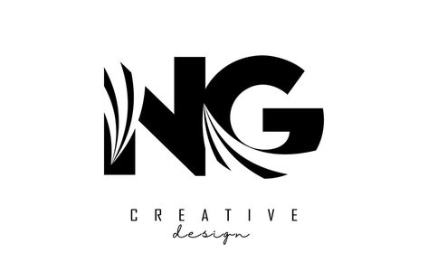 Creative black letters NG n G logo with leading lines and road concept design. Letters with geometric design. N G Logo Design, N G Logo, Ng Logo Design, Dosti Text Png, Ng Logo, G Logo Design, Leading Lines, Design Letters, G Logo