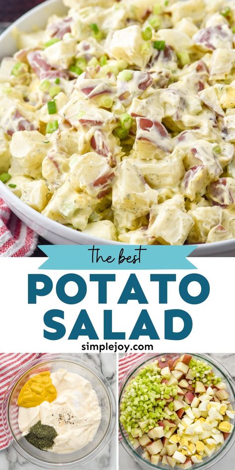 Potato Salad is a go-to potluck dish for good reason and this recipe is the best. Made with really simple ingredients, you will absolutely love this fantastic dish to pass. Potato Salad Arugula, Perfect Potato Salad, Potato Salads Ideas, Potato Salad With Small Potatoes, Recipe Potato Salad, Best Potatoe Salad Ever, Potato Salad Thanksgiving, Gourmet Potato Salad, Good Potato Salad Recipe