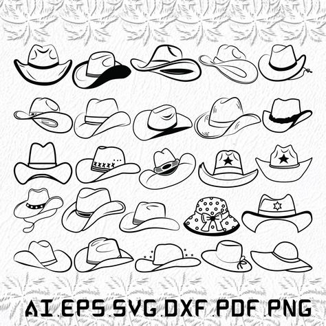 Upside Down Cowboy Hat Tattoo, Cowboy Svg Westerns, Cowboy Hat Outline Tattoo, Cowboy Hat Tattoo Design, Akubra Hat Tattoo, Western Hat Tattoo, Cowboy Hat With Feather Tattoo, Akubra Tattoo, Cowboy Hat Reference Drawing