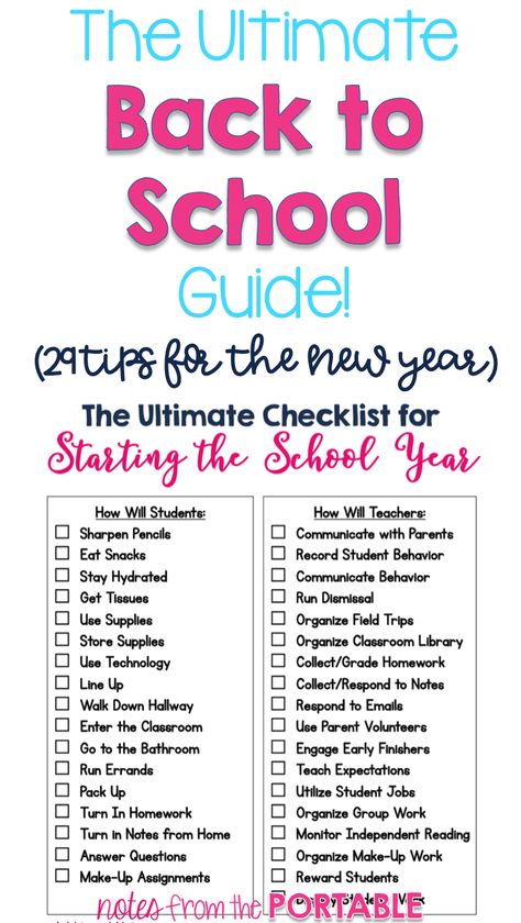 Get ready for back to school with these 29 tips!  A great go to resource for back to school planning and organizing. Teacher Checklist, School Guide, Classroom Management Tips, Classroom Management Strategies, Back To School Hacks, School Plan, Student Behavior, School Tips, Beginning Of The School Year