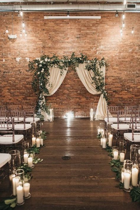 Industrial Wedding Ceremony, Ceremony Decorations Indoor, Wedding Ceremony Decorations Indoor, Highlights Brunette, Wedding Alters, Wedding Isles, Indoor Wedding Ceremonies, Wedding Altars, Future Wedding Plans