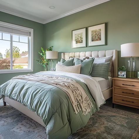 50+ Sage Green Bedroom Ideas for A Modern and Cozy Home – CreativeBooster Bedroom Ideas Sage, Bedroom Ideas Sage Green, Soft Green Bedroom, Green Bedroom Paint, Sage Green Bedroom Ideas, Light Green Bedrooms, Sage Bedroom, Green Bedroom Ideas, Bedroom Inspirations Master