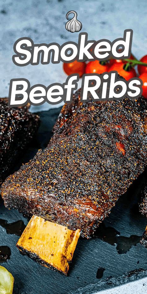 When you first bite into Fall-Off-The-Bone Smoked Beef Ribs, you're immediately overwhelmed with the deliciously rich & decadent taste of deeply smoked beef - and this flavor is just unbeatable. So moist, warm and savory, it's unlike any other cut of beef you've ever had. Via @umamiology Smoker Cooking Times, Cooking Beef Ribs, Smoked Beef Ribs Recipe, Smoker Cooking Recipes, Grilled Beef Ribs, Smoked Beef Short Ribs, Smoked Beef Ribs, Beef Back Ribs, Smoked Recipes