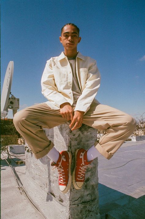 Jacob Consenstein SS18 Looks – Only NY Man Photoshoot Ideas, Streetwear Editorial, Urban Photography Portrait, Street Fashion Photoshoot, Streetwear Photoshoot, Rooftop Photoshoot, Only Ny, Male Portrait Poses, Men Photoshoot