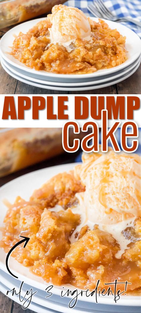 Smores Dump Cake Recipes, Apple Dump Cake Recipe, Easy Dump Cake Recipe, Apple Dump Cake, Caramel Apple Dump Cake, Dump Cakes, Apple Dump Cakes, Apple Pie Filling, Apple Dessert Recipes