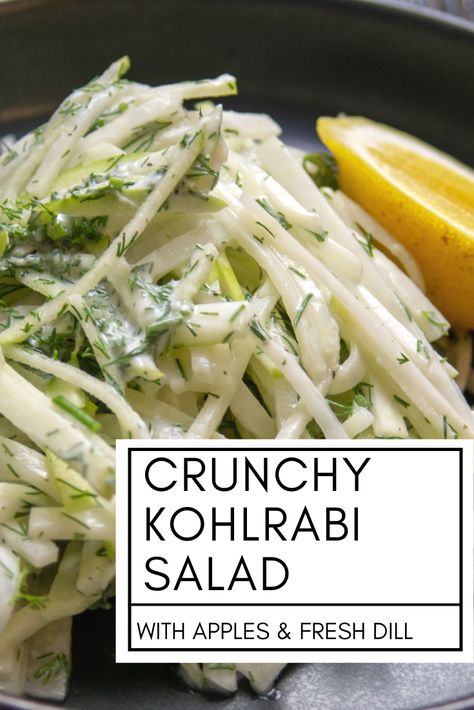 Kohlrabi Apple Slaw, What To Do With Kohlrabi, Recipes With Kohlrabi, Purple Kohlrabi Recipes, Kohlrabi Soup Recipes, Kohlrabi Slaw Recipes, Kohlrabi Greens Recipes, Kohlrabi Recipes Roasted, Vegan Kohlrabi Recipes