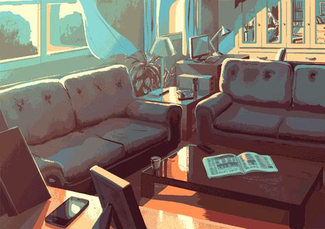 Empty room - Animated gif illustration by Juan Esteban Rodríguez, via Behance Room Animation, Gif Illustration, Room Illustration, Comics Illustration, Empty Room, Writing Prompt, Animation Reference, Animation Background, Personal Project