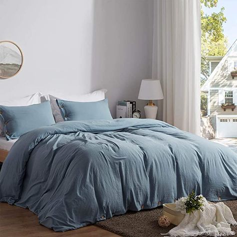 Calming Bedroom Colors, Dark Blue Bedrooms, Bedroom Color Combination, Egyptian Cotton Duvet Cover, Queen Size Duvet Covers, Green Duvet Covers, Blue Duvet, King Size Duvet Covers, King Duvet Cover Sets