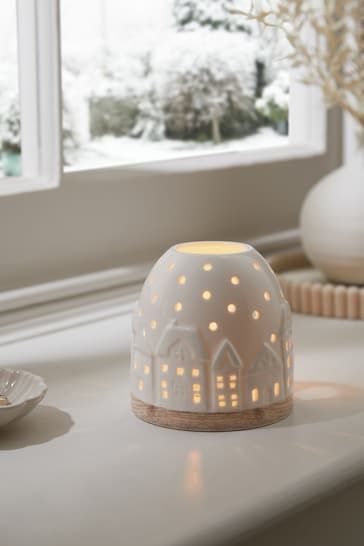 Buy Ceramic House Tealight Candle Holder from the Next UK online shop Neutral Room, Tealight Candle Holder, Touch Lamp, Ceramic Houses, Tealight Candle, Wedding Guest Dress Summer, Beautiful Candles, Tealight Candle Holders, Light Holder