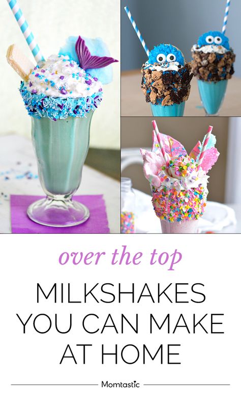 Over The Top Milkshakes Recipe, Diy Milkshake Bar, Crazy Mason Milkshake Diy, Creative Milkshake Ideas, Over The Top Milkshakes, Healthy Milkshakes For Kids, Fun Milkshake Ideas, Fun Milkshakes, Fancy Milkshakes