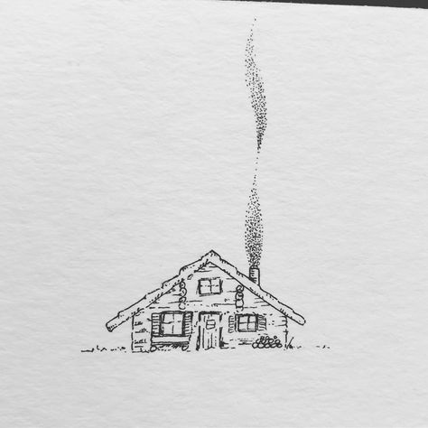 An older drawing that I did some years back.  What do you think? Little cabin in the woods?  lostswissmiss@gmail.com  #lostswissmiss  #illustration #artwork #artworks #instaart #handdrawn #illustrate #kunst #artdiscover #artistofinstagram #inkstagram #swissartist #blackworknow #illustrationow #drawing #blackworkillustrations #Switzerland #dotwork Inside Illustration, Snow Outside, Forest Drawing, Little Cabin In The Woods, Coffee Painting, Little Cabin, Sketches Simple, Just Imagine, Cabin In The Woods