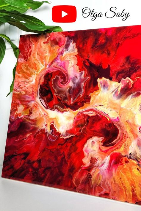 Dutch Pour Painting, Golden Phoenix, Wall Art Tutorial, Acrylic Painting Diy, Abstract Art Painting Techniques, Nature Art Drawings, Acrylic Pouring Techniques, Abstract Painting Techniques, Flow Painting