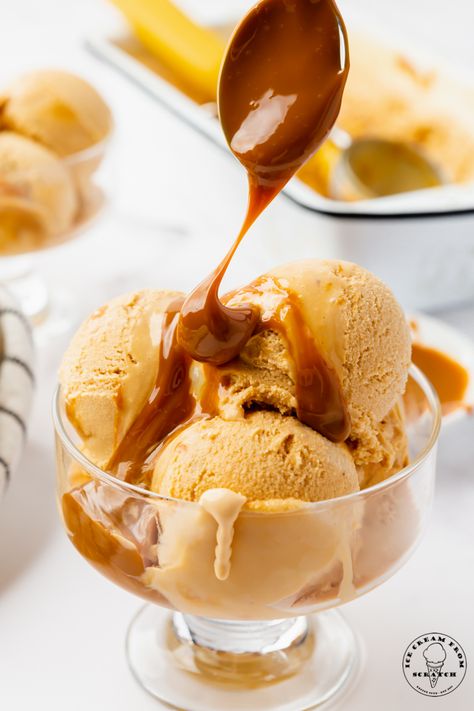 Dulce de Leche Ice Cream - Ice Cream From Scratch Gelato Advertising, September Dinner, Kitchen Aid Ice Cream Recipes, Ice Cream From Scratch, Kitchen Aid Ice Cream, Unique Ice Cream Flavors, Chilean Recipes, Ice Cream Maker Recipes, Making Homemade Ice Cream