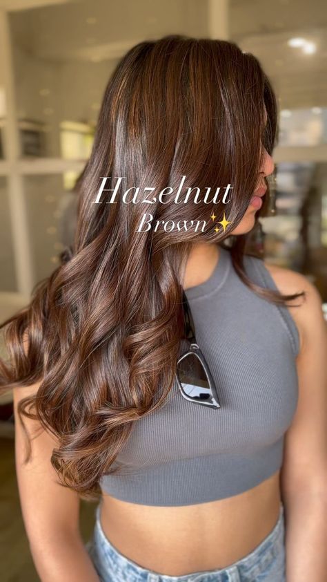 Brunette Mocha Balayage Hair, Hair Colors For Morena Brown Skin, Chocolate Brown Hair With Hazelnut Highlights, Brown Gloss Hair Color, Hair Colour Brown Balayage, Hair Color For Caramel Skin Tone Brown, Brown Hair For Morena, Nutella Hair Color, Hair Combination Color