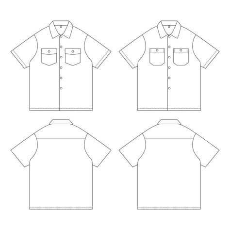 Croquis, Technical Drawing Shirt Men, Vector Mockup Clothes, Mock Ups Free Templates, Blank Clothing Template, Clothing Templates Design, Clothing Mockup Templates, Workshirt Design, Clothes Design Drawing