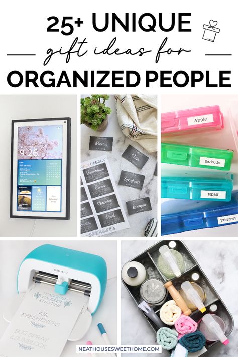 Organization Christmas gifts for her and the organized people on your list. A guide to finding the best gift for the organizer in your life! Gifts For Organized People, Gifts For People Who Have Everything, Creative Organization, Christmas Organization, Organization Gifts, Space Gift, Woven Baskets Storage, Container Organization, Perfect Stocking Stuffers