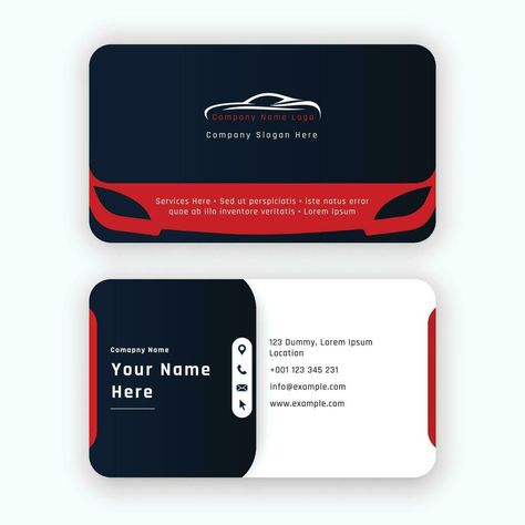 red white auto parts car mechanic repair garage service rental company taxi business corporate automotive card modern abstract simple clean visiting design mockup vector illustration template logo Car Rental Business Card, Mechanic Business Cards Design, Car Visiting Card Design, Mechanic Business Cards, Car Repair Logo, Mechanic Logo Design, Car Business Card, Taxi Business, Car Advertising Design