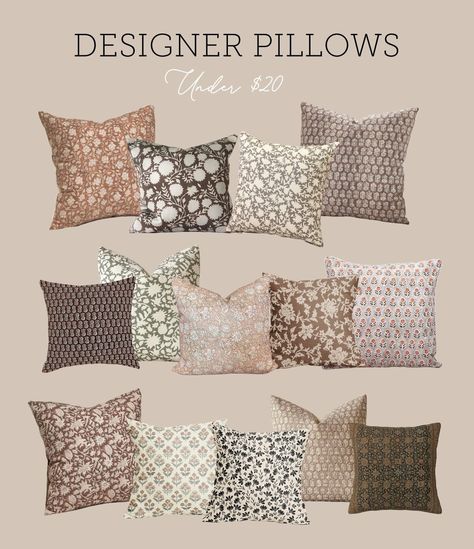 Affordable Designer Throw Pillows under $20 - Jenna Sue Design Living Room Styling Ideas, Throw Pillow Combinations, Patterned Pillows, Jenna Sue Design, Grey Couch, Grey Couch Living Room, Jenna Sue, Pillow Combos, Throw Pillows Living Room