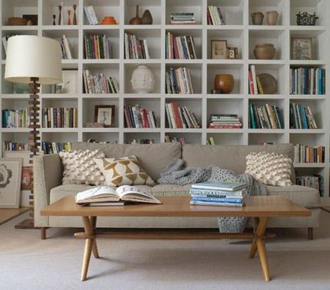 Space Saving Room Furniture Placement Ideas, Putting Bookcases and Shelves Behind Sofas and Beds Shelves Behind Sofa, Bookcase Behind Sofa, Wall Behind Sofa, Wall Behind Couch, Living Room Design Diy, Behind Sofa, Behind Couch, Bookshelves In Living Room, Sofa Wall