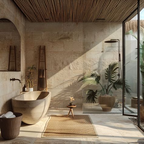 boho-bathroom-ideas Bali Inspired Bathroom, Tulum Bathroom, Miami Bathroom, Vibe Bathroom, Earthy Bathroom, Bathroom Boho, Boho Bathroom Ideas, Boho Bathroom, Bathroom Reno