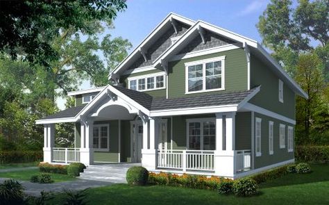 Front- love this Bungalow Style House, Bungalow Style House Plans, Monster House Plans, Craftsman Style House, Craftsman Style Home, House Plans And More, Casas Coloniales, Craftsman Style Homes, Bungalow House Plans