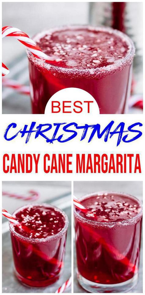 Check out this candy cane margarita. Easy Christmas cocktail u will make over & over. Tequila & cranberry margarita is the perfect Holiday cocktail. Need a yummy alcohol drink idea for xmas? This tequila margarita is for you. Great alcoholic drink recipe for Christmas. Cranberry, tequila & peppermint margarita for parties or happy hour. For a mocktail leave out tequila & orange liqueur now u have a non alcoholic drink for Christmas. For more #alcohol drinks see KimspiredDIY #margarita Christmas Margarita Recipe, Margarita Christmas, Peppermint Cocktail, Christmas Margarita, Peppermint Vodka, Drinks Christmas, Holiday Drinks Alcohol, Christmas Drinks Alcohol Recipes, Easy Margarita Recipe