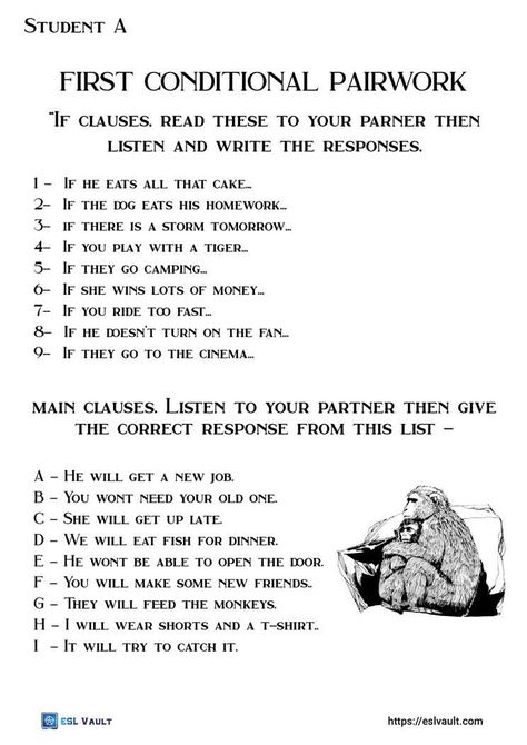 first conditional Easy English Speaking, First Conditional, English Speaking Practice, Esl Classroom, Go To The Cinema, Speaking Activities, School Craft, English Verbs, Drawing Activities