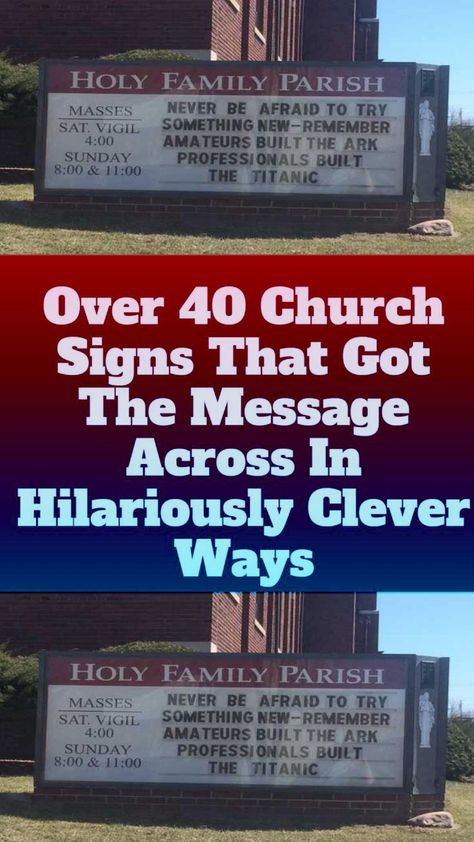 Over 40 Church Signs That Got the Message Across in Hilariously Clever Ways Funny Billboards, Funny Christian Quotes, Church Sign Sayings, Funny Church Signs, Church Humor, Church Interior Design, Bible Humor, Billboard Signs, Jesus Funny