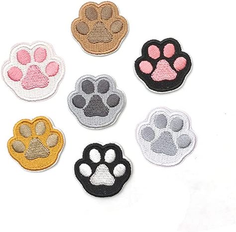 KUPOOL 7Pcs IronPatches Cute Cat Dog paw Print Embroidery Patch Patch EmbroideryClothing Iron/ SewEmbroidery Applique Patches DIY Craft PatchesDresses Jeans Hats Shoes Shirts,pink (sx29-1) Embroidery Patches Designs, Senior Patches, Patches Cat, Varsity Patches, Paw Embroidery, Diy Patches Embroidery, Paw Print Embroidery, Pet Embroidery, Senior Jackets