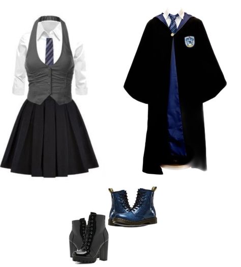 Hogwarts Uniform Shifting, Hogwarts Houses Uniforms, Hogwarts Sport Uniform, Ravenclaw Outfit Uniform, Hogwarts Uniform Aesthetic Ravenclaw, Harry Potter Clothes Ravenclaw, Ravenclaw Costume Women, Hogwarts Student Outfit, Harry Potter Ravenclaw Uniform