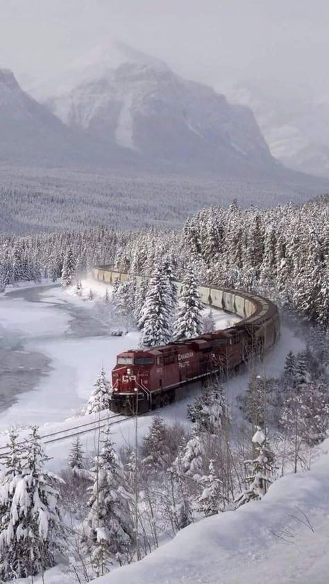 Canadian Pacific Railway, Winter Szenen, Bushcraft Camping, Train Art, Old Trains, Train Pictures, Winter Scenery, Snow Scenes, Winter Pictures