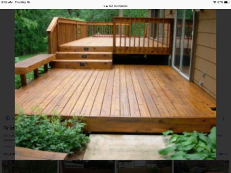 Backyard Deck Ideas On A Budget, Diy Patio Ideas, Deck Stain, Tiered Deck, Backyard Patio Deck, Concrete Patios, Patio Deck Designs, Cozy Backyard, Deck Designs Backyard