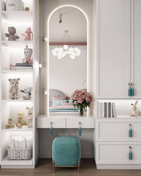 Dressing Table Design, Kids Bedroom Inspiration, Kids Bedroom Designs, Kids Interior Room, Bedroom Decor Design, Bedroom Furniture Design, Girl Bedroom Decor, Dressing Room Design, Kids Room Design