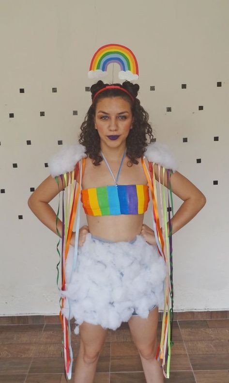 Rainbow Costume Diy, Christmas Shoes Diy, Pride Costume, Blossom Costumes, Rainbow Costume, Rainbow Costumes, Burlesque Costume, Rainbow Outfit, Pride Outfit