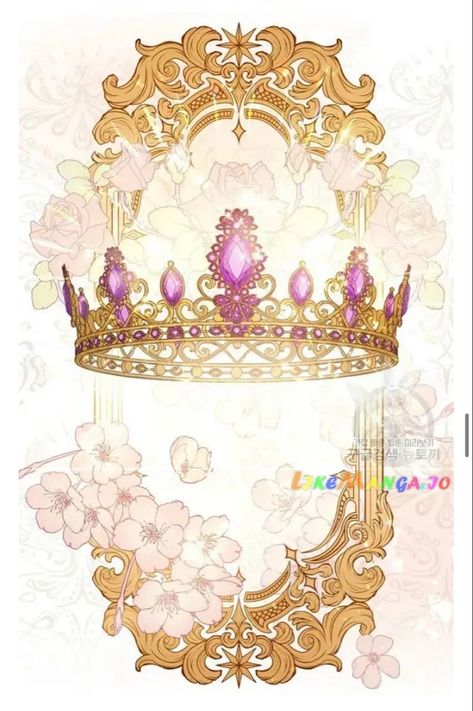 Anime Crown Design, Manhwa Crown, Fantasy Crown Art, Anime Crown, Manhwa Jewelry, Tiara Drawing, Empress Crown, Manga Jewelry, Oc Dress