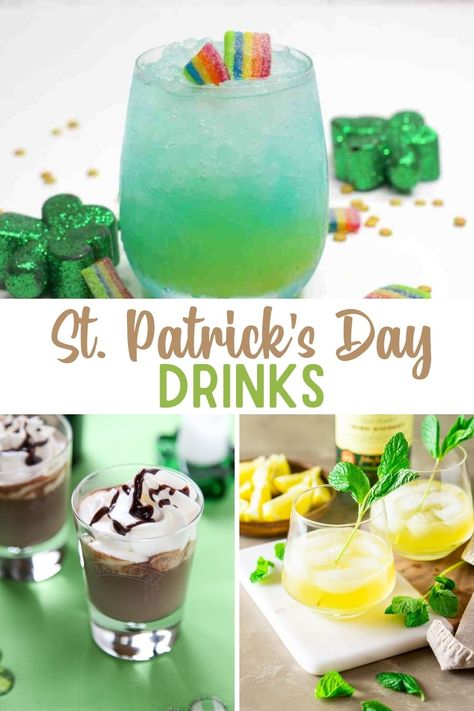 these are the best st patricks day drinks to compliment your st patrick's day food and st patrick's day desserts. these easy st patricks day drinks alcohol and st patricks day drinks for kids. Saint Patricks Drinks Alcohol, Saint Pattys Day Alcoholic Drinks, St Patrick’s Day Mixed Drinks, Irish Mixed Drinks St Pattys, St Pattys Day Girls Night, St Patty’s Day Alcohol Drinks, St Patrick's Day Mocktail, March Drink Specials, St Patty Day Drinks Alcohol Easy