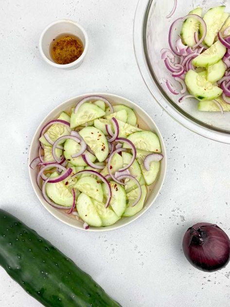 Filipino Cucumber Salad (Ensaladang Pipino) Filipino Cucumber Salad, English Cucumber Salad, Cucumber Vinegar Salad, Cucumber Vinegar, Cucumber Salad Vinegar, Vinegar Salad, Thai Chili Pepper, Crunchy Salad, Gluten Free Chili